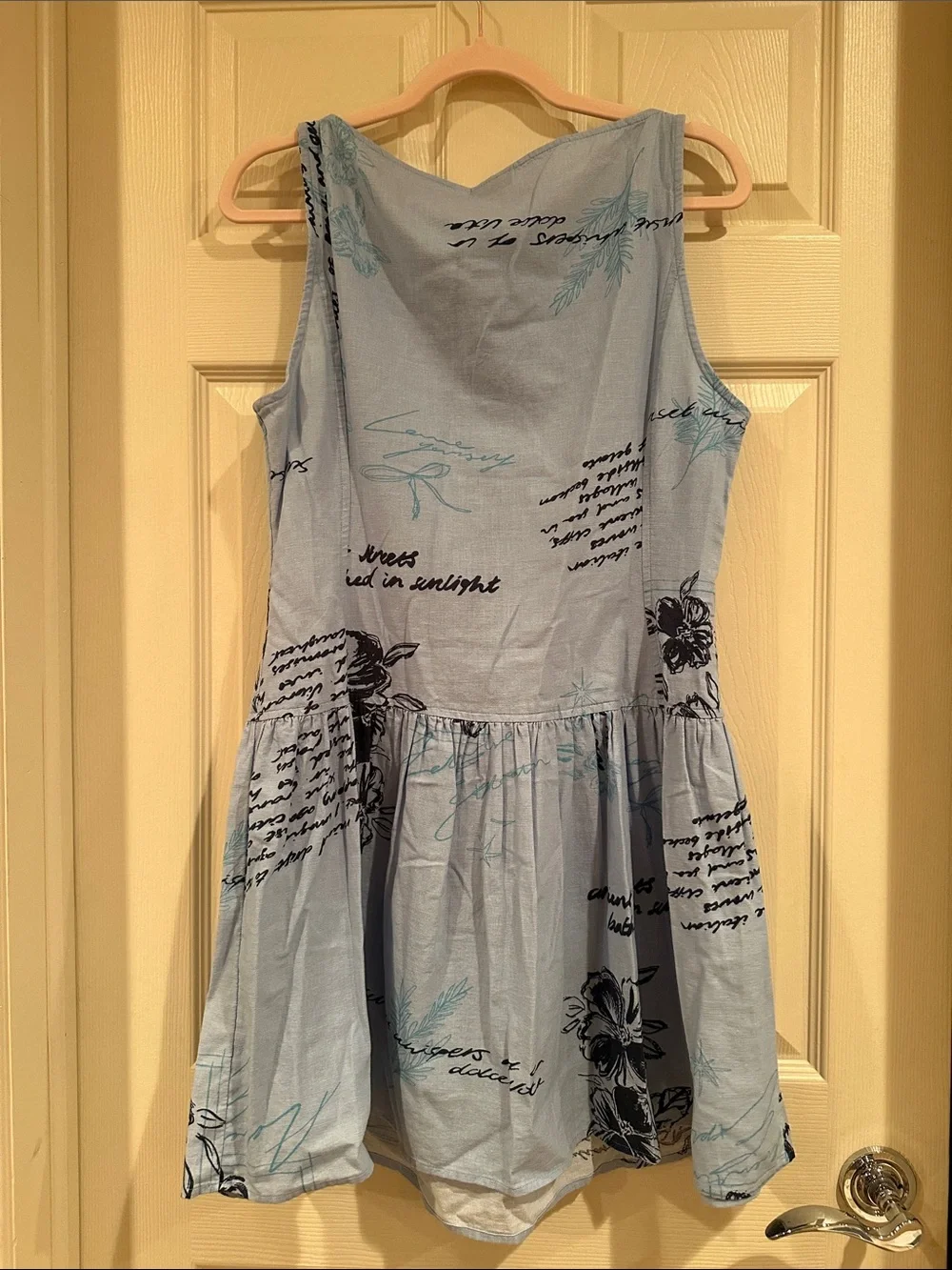 ASOS Light Blue Printed Sleeveless Button-Front Mini Dress - Picture 4 of 4